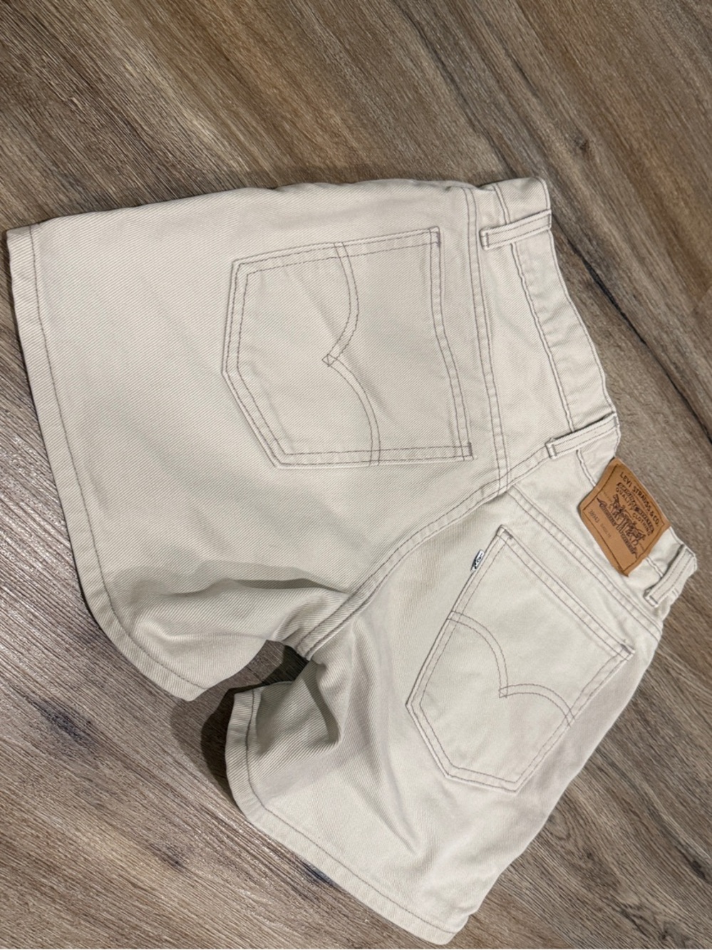 Vintage Levi's Light Tan Med Rise Denim Shorts
